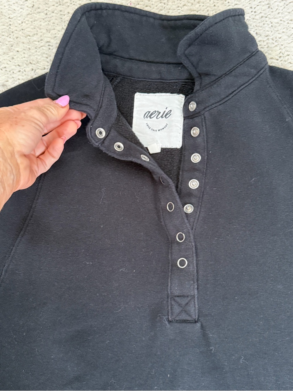 Women’s half snap Aeri oversized sweatshirt in XXS. Gently worn. No wear or tear - Picture 4 of 7